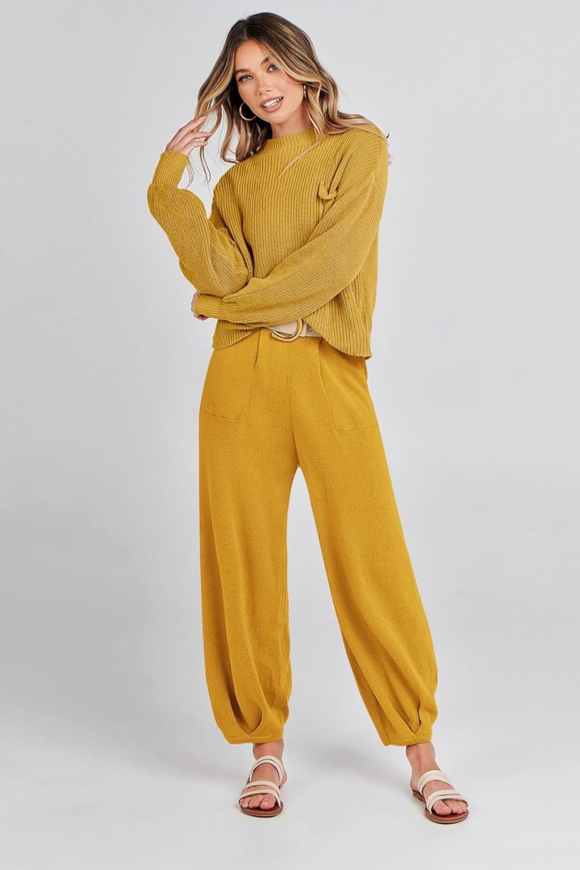 Knit Top and Joggers Set