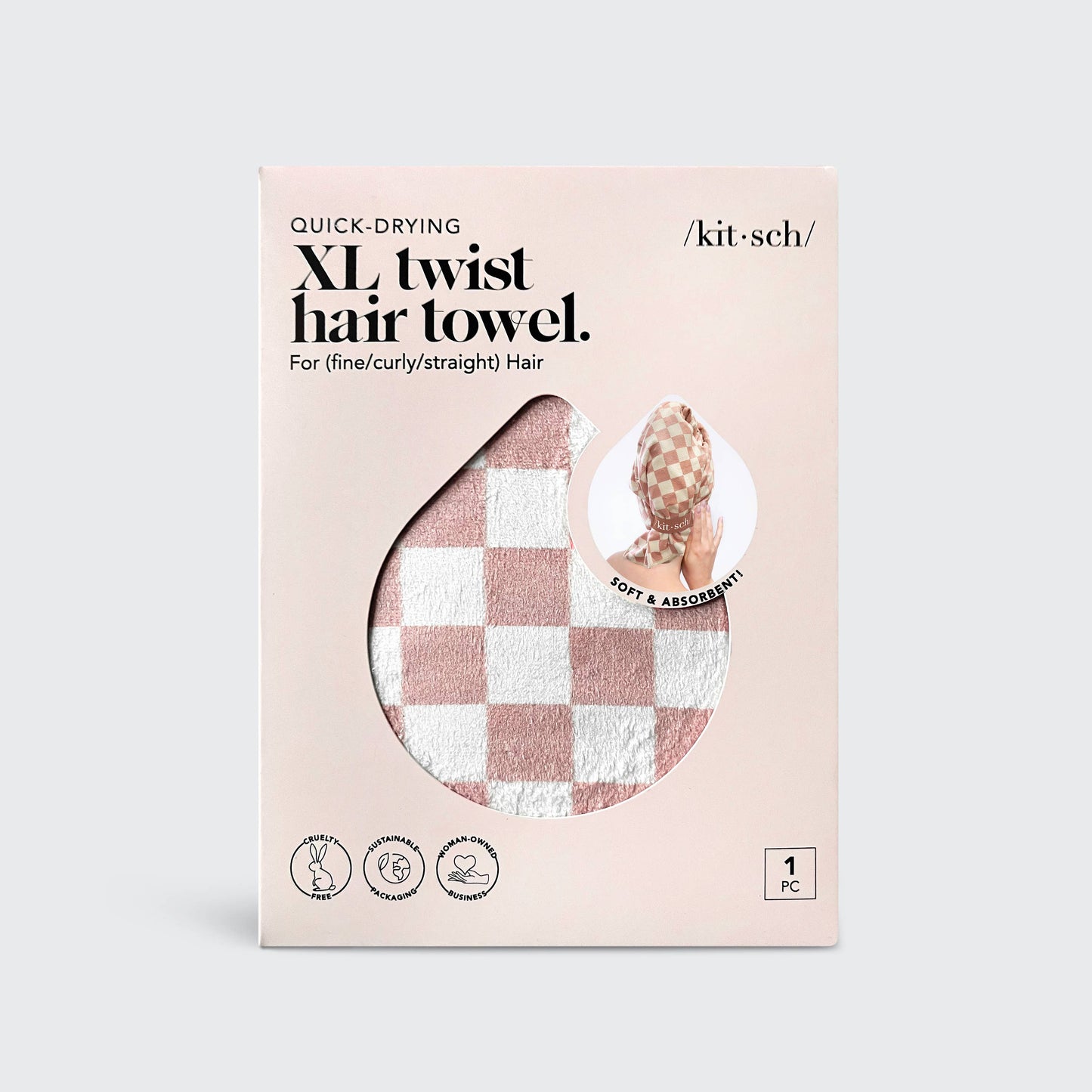 KITSCH Extra Large Quick-Dry Hair Towel Wrap