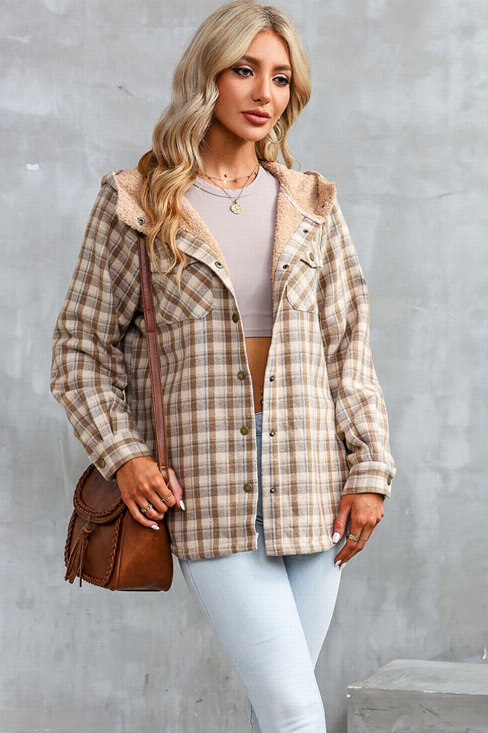 Fallin' Fur Lined Plaid Jacket