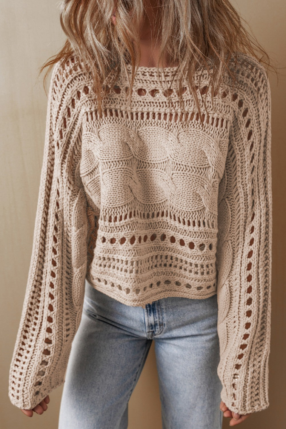 Coffee Run Cable Knit Sweater