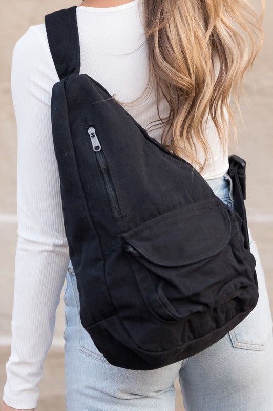 Libby Oversized Canvas Sling Bag