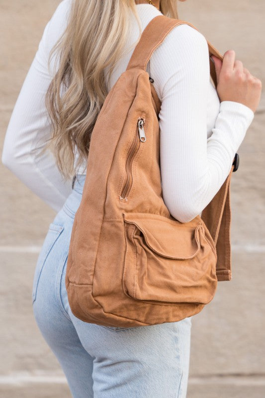 Libby Oversized Canvas Sling Bag