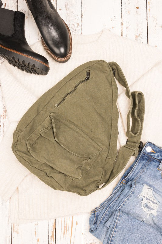 Libby Oversized Canvas Sling Bag