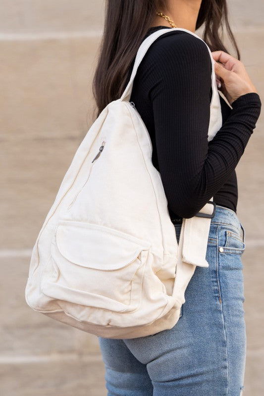 Libby Oversized Canvas Sling Bag