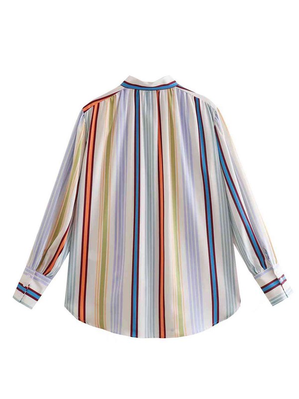Striped Lantern Sleeve Shirt