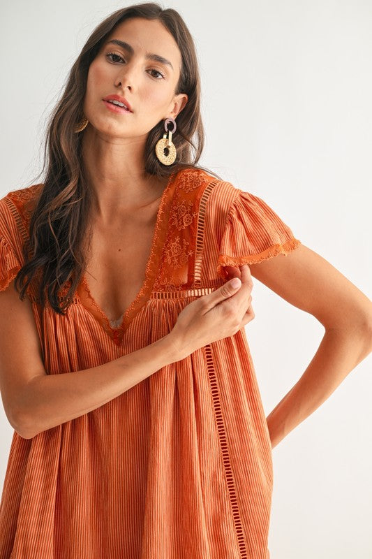 Autumn Glow Babydoll Dress