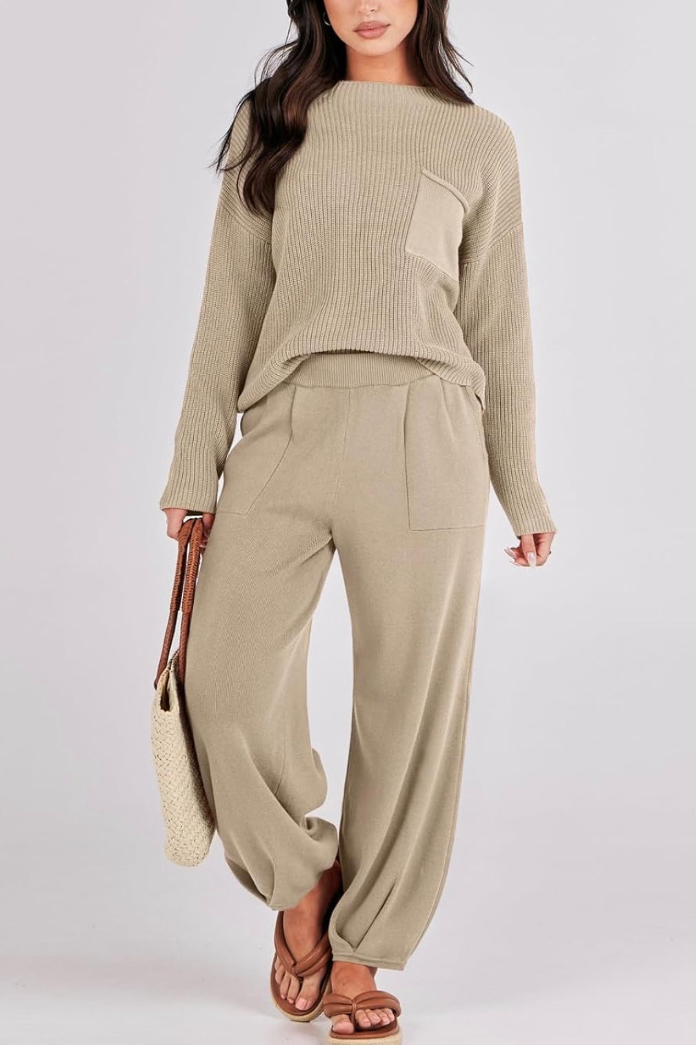 Knit Top and Joggers Set