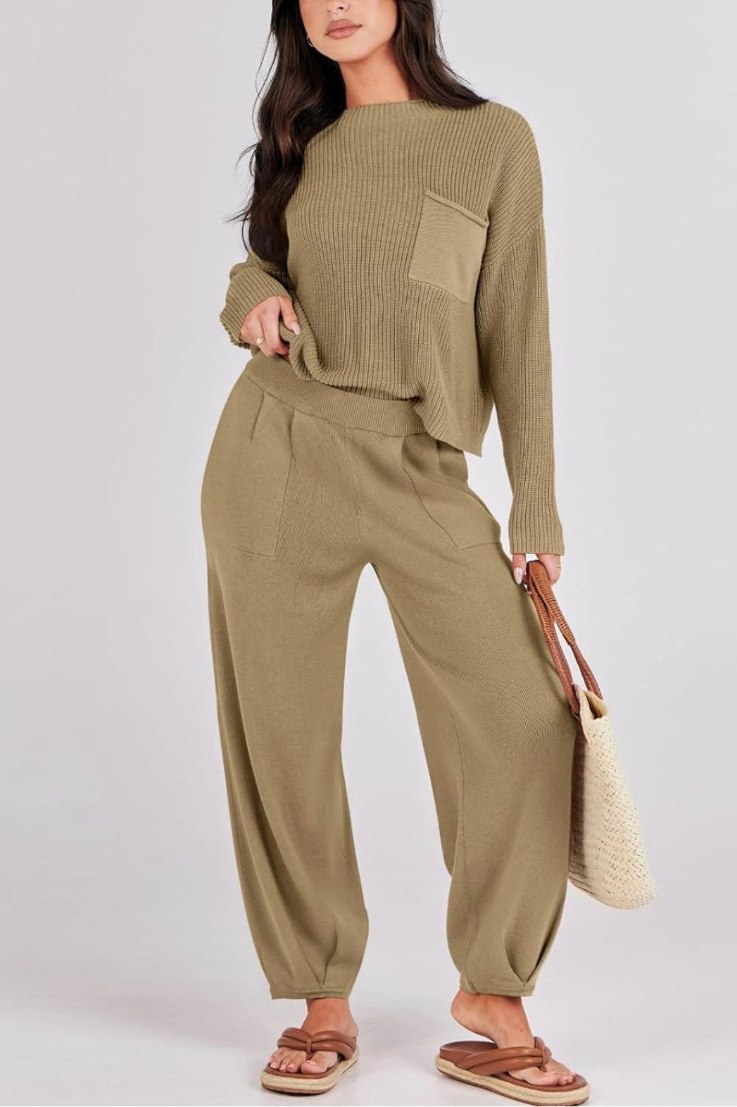 Knit Top and Joggers Set