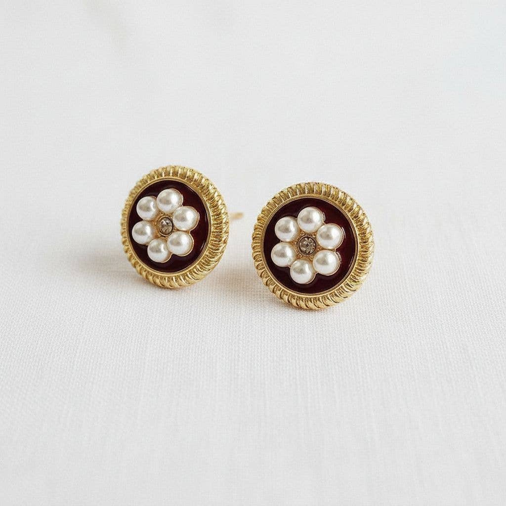 Vintage Pearl Bloom Studs