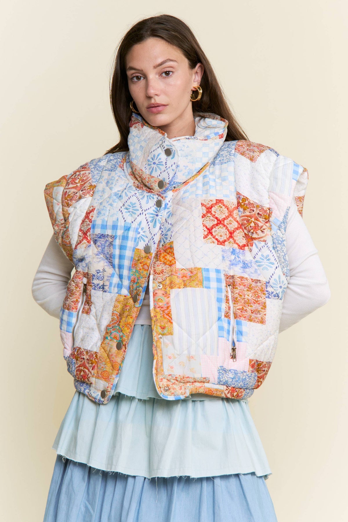 J.NNA - Patchwork Puffer Vest