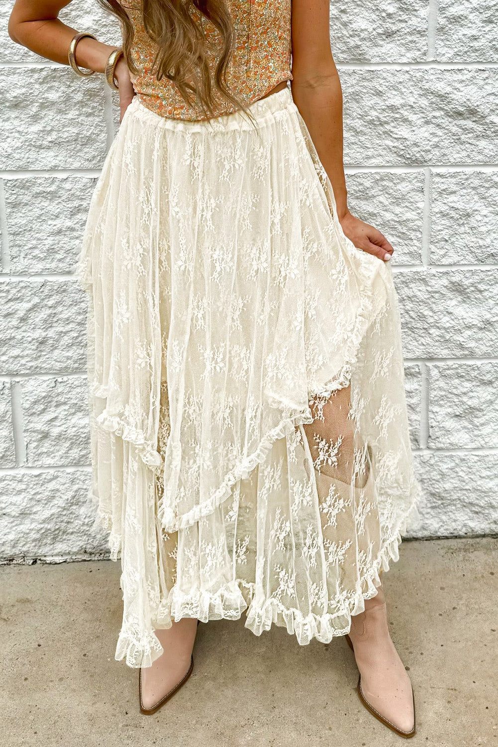 Whimsical Lace Tiered Skirt Whimsical Lace Tiered Skirt