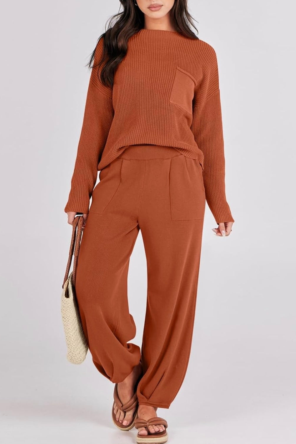 Knit Top and Joggers Set