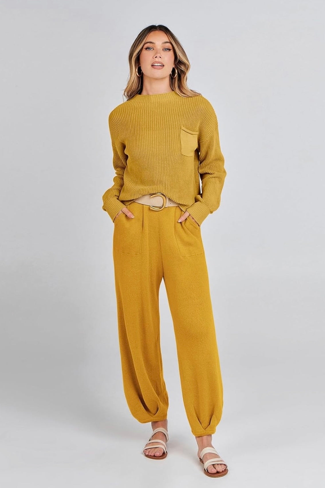 Knit Top and Joggers Set