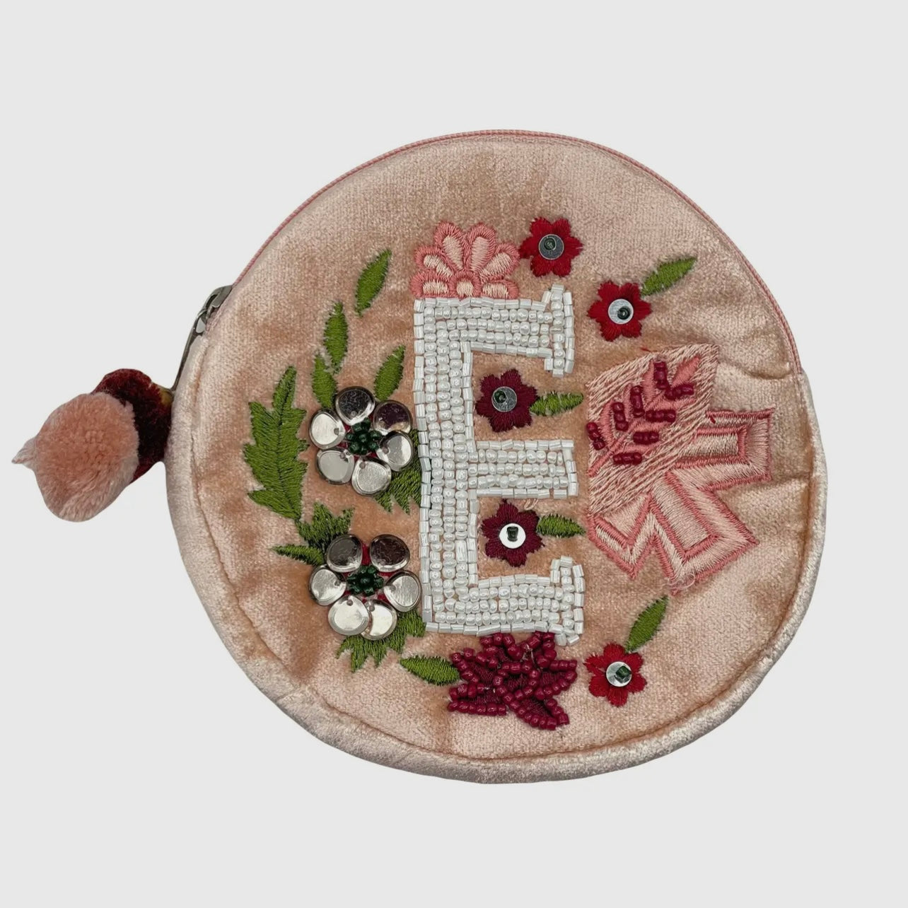Beaded Initial Mini Pouch