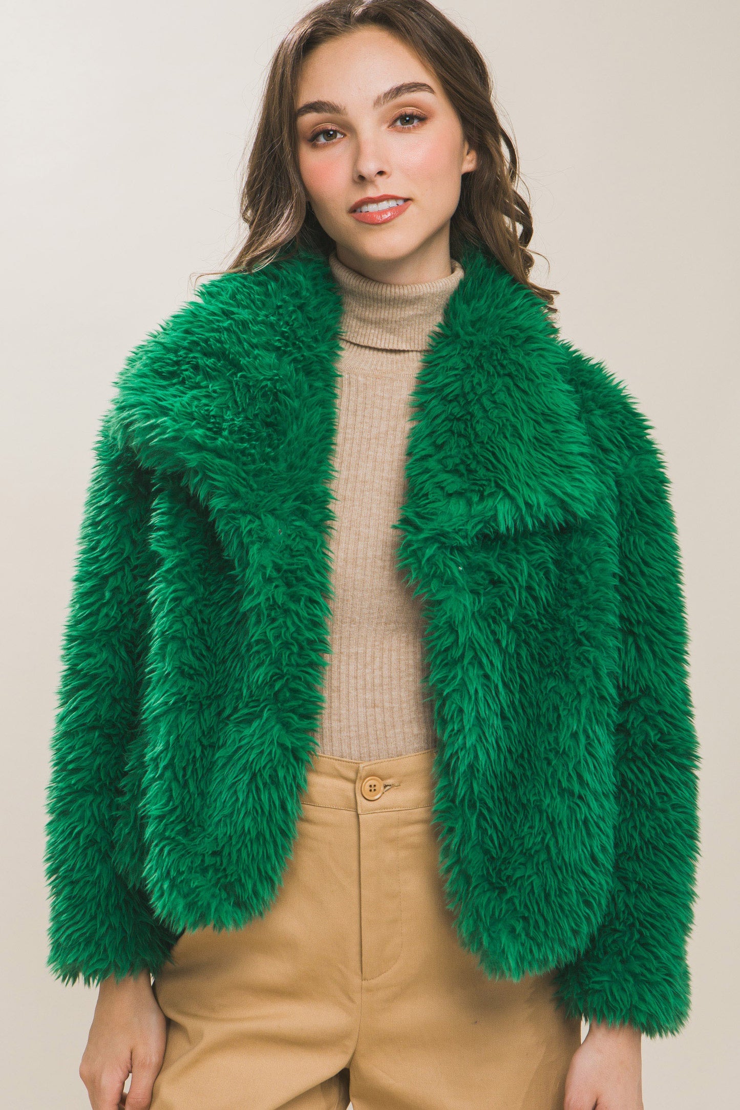 Green Girl Faux Fur Jacket