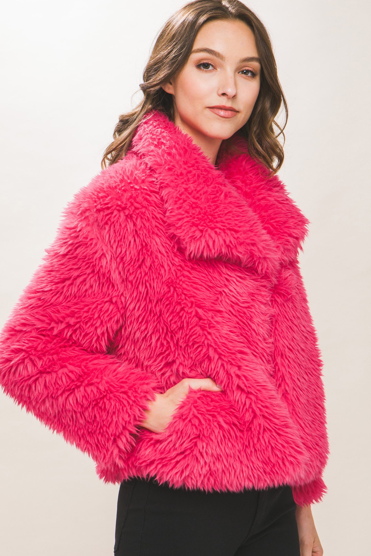 Very Berry Faux Fur Jacket