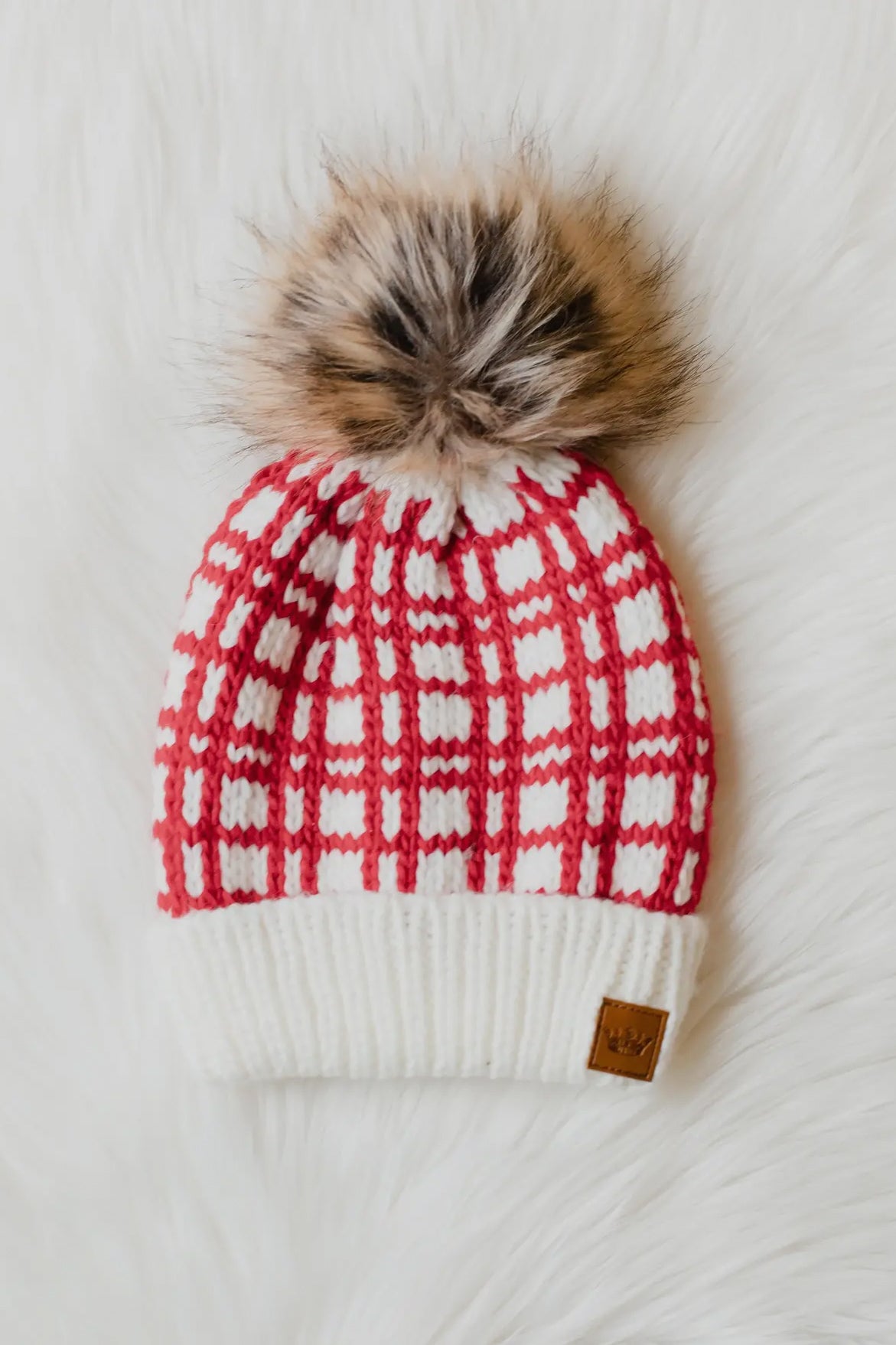 Plaid Pom Beanie