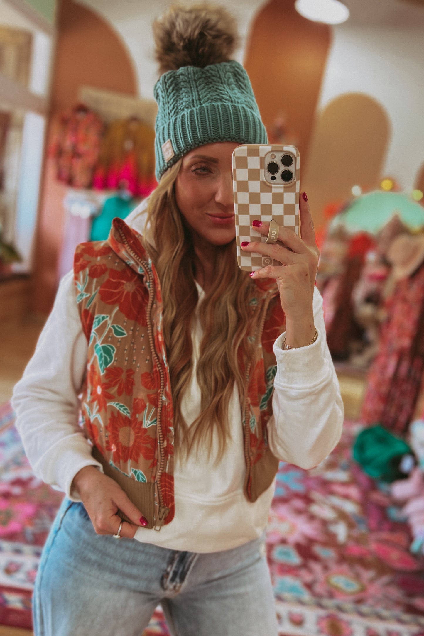 Vintage Blooms Puffer Vest