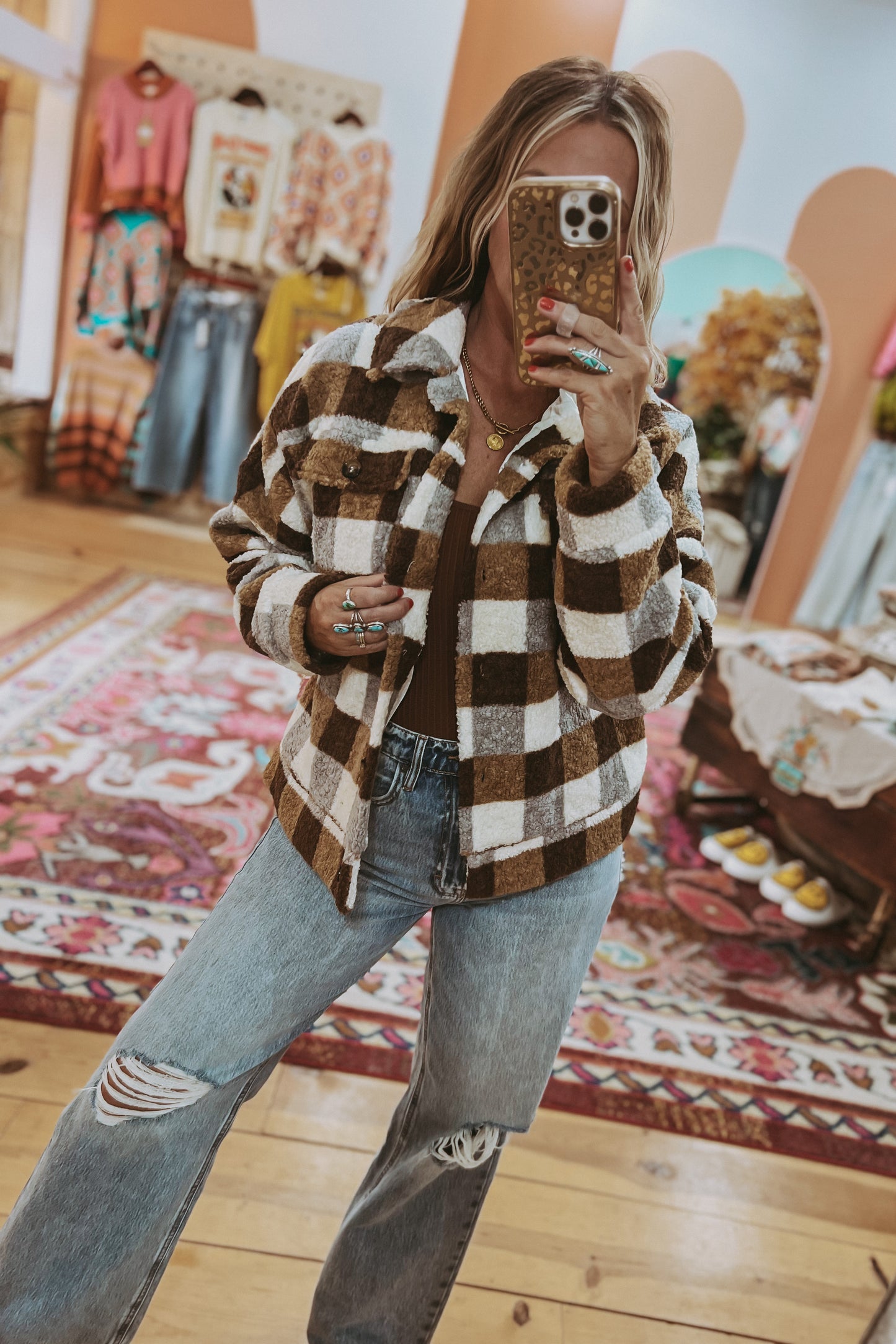Willow Checkered Teddy Jacket