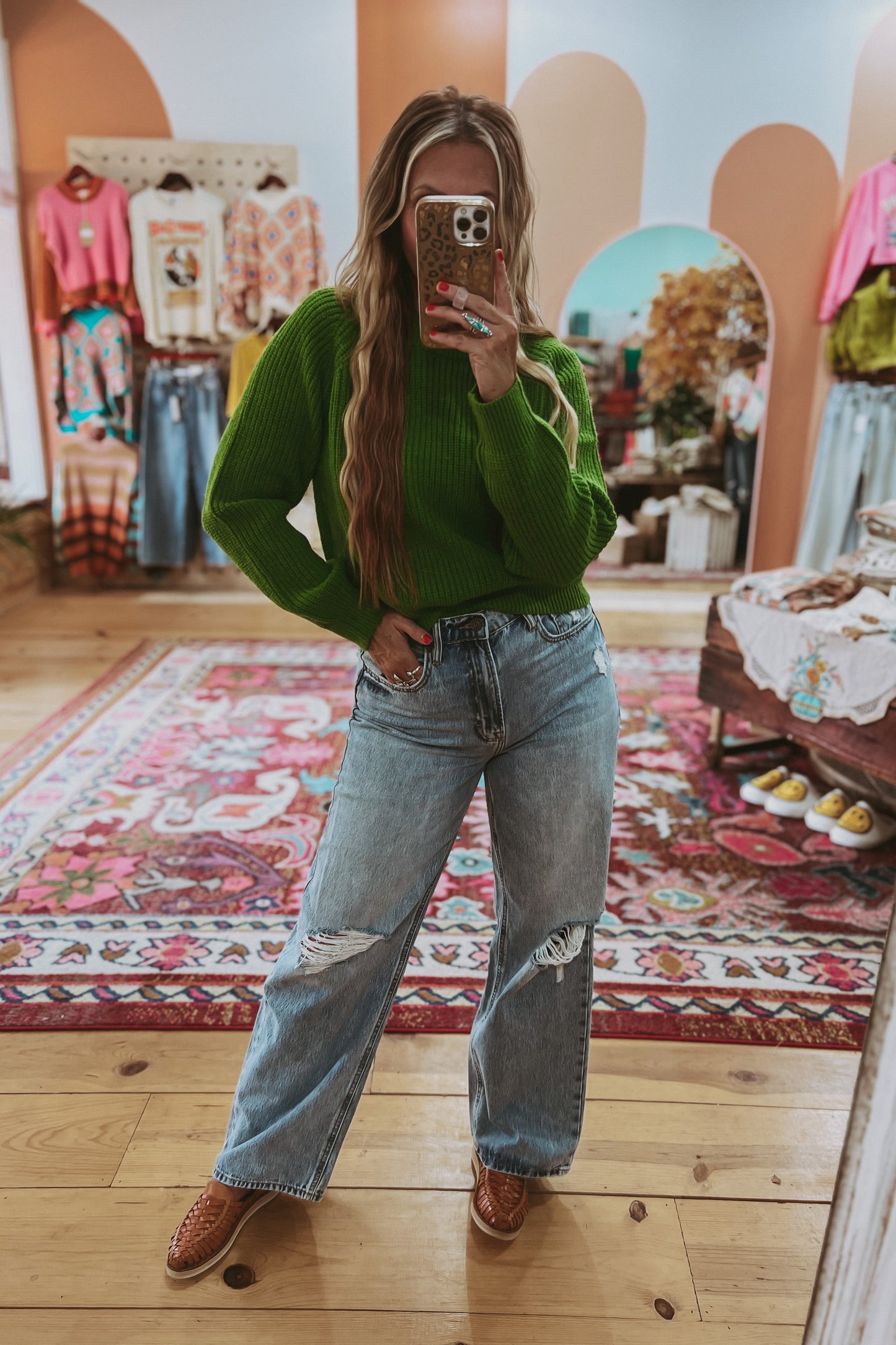 Simple Style Knit Crewneck Sweater