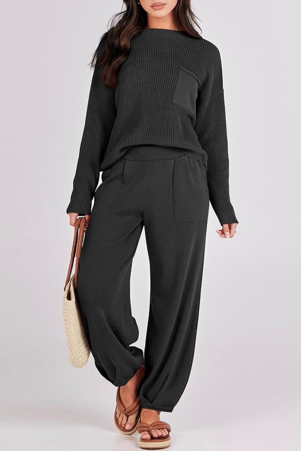 Knit Top and Joggers Set