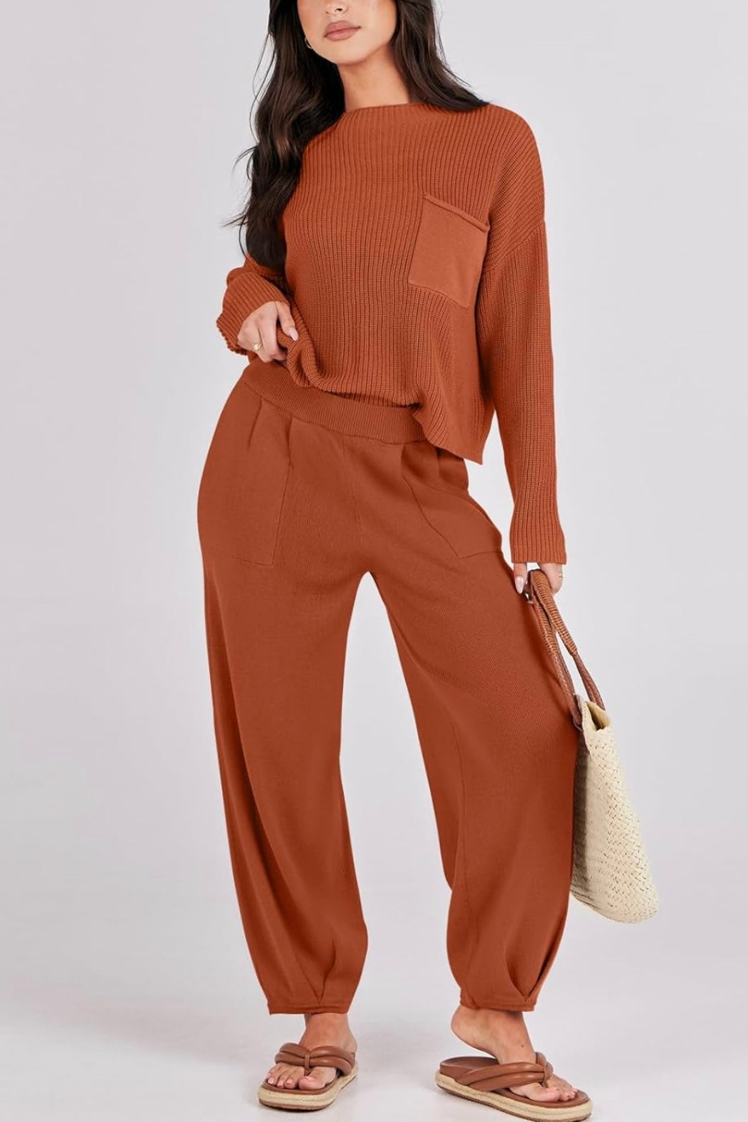 Knit Top and Joggers Set