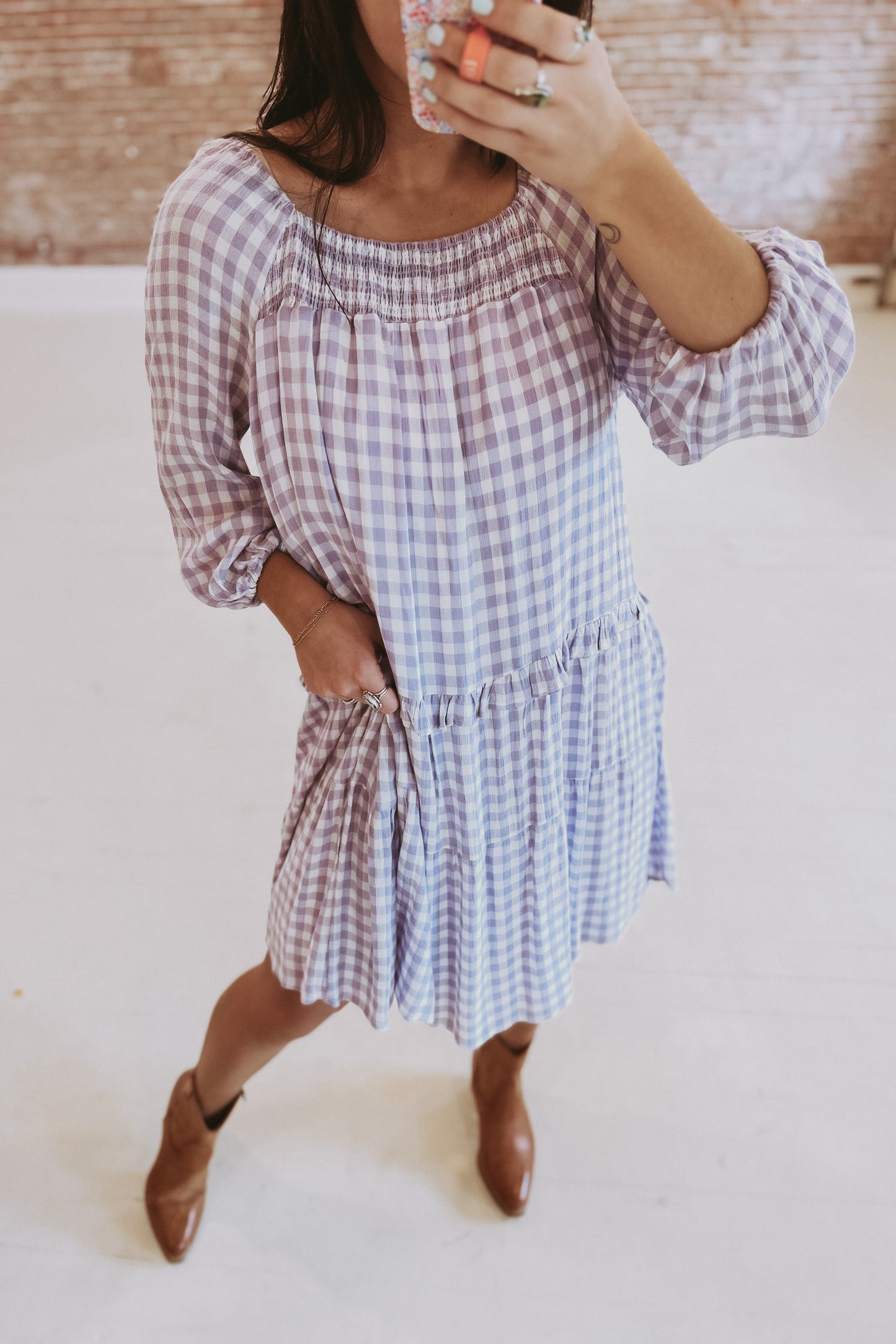 Plaid Picnic Midi Dress