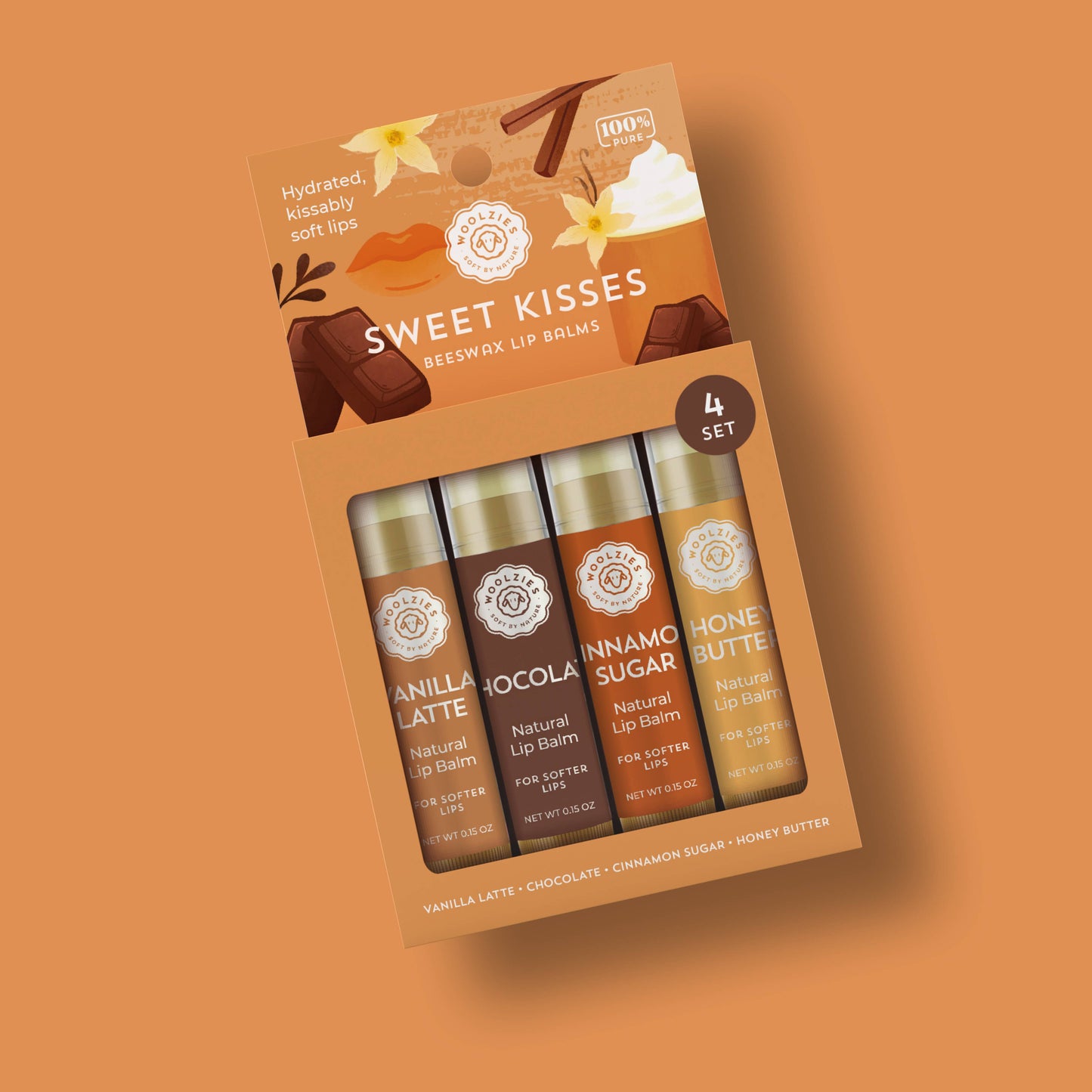 Woolzies - Sweet Kisses Lip Balm Set Of 4