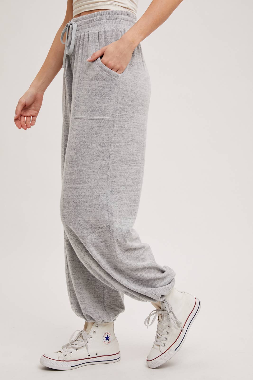Bluivy - DRAWSTRING HIGH WAIST JOGGER SWEATPANTS