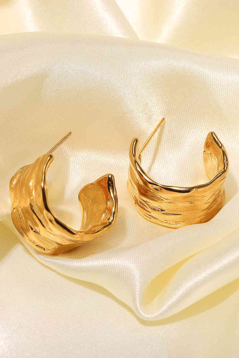 Birdie & Fern Hammered C-Hoop Earrings
