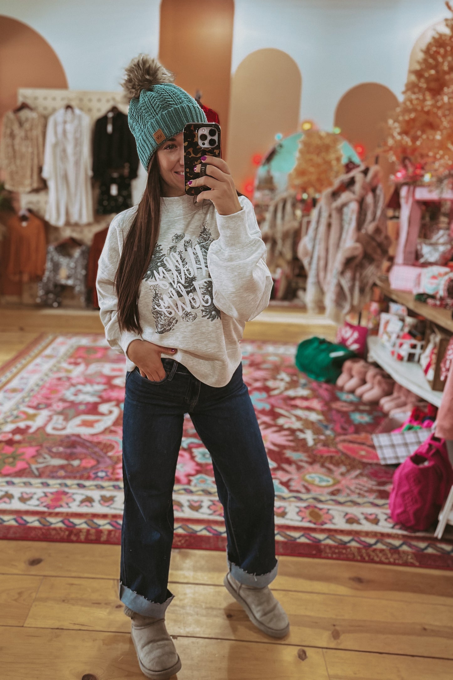 Holly Jolly Mock Neck Sweatshirt