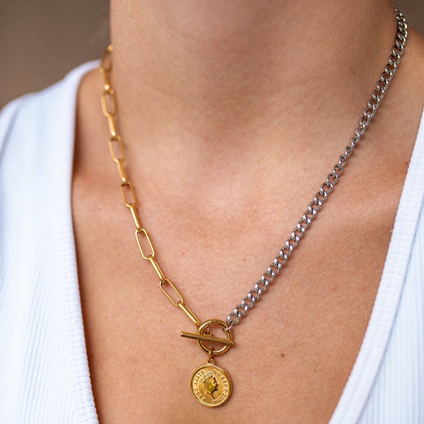 The Marley Waterproof Toggle Coin Necklace