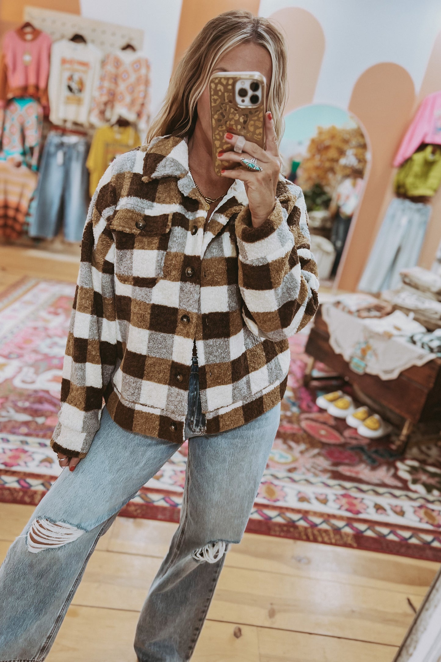 Willow Checkered Teddy Jacket
