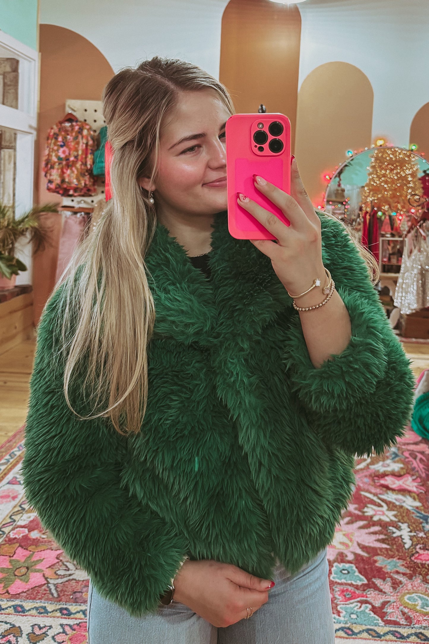 Green Girl Faux Fur Jacket