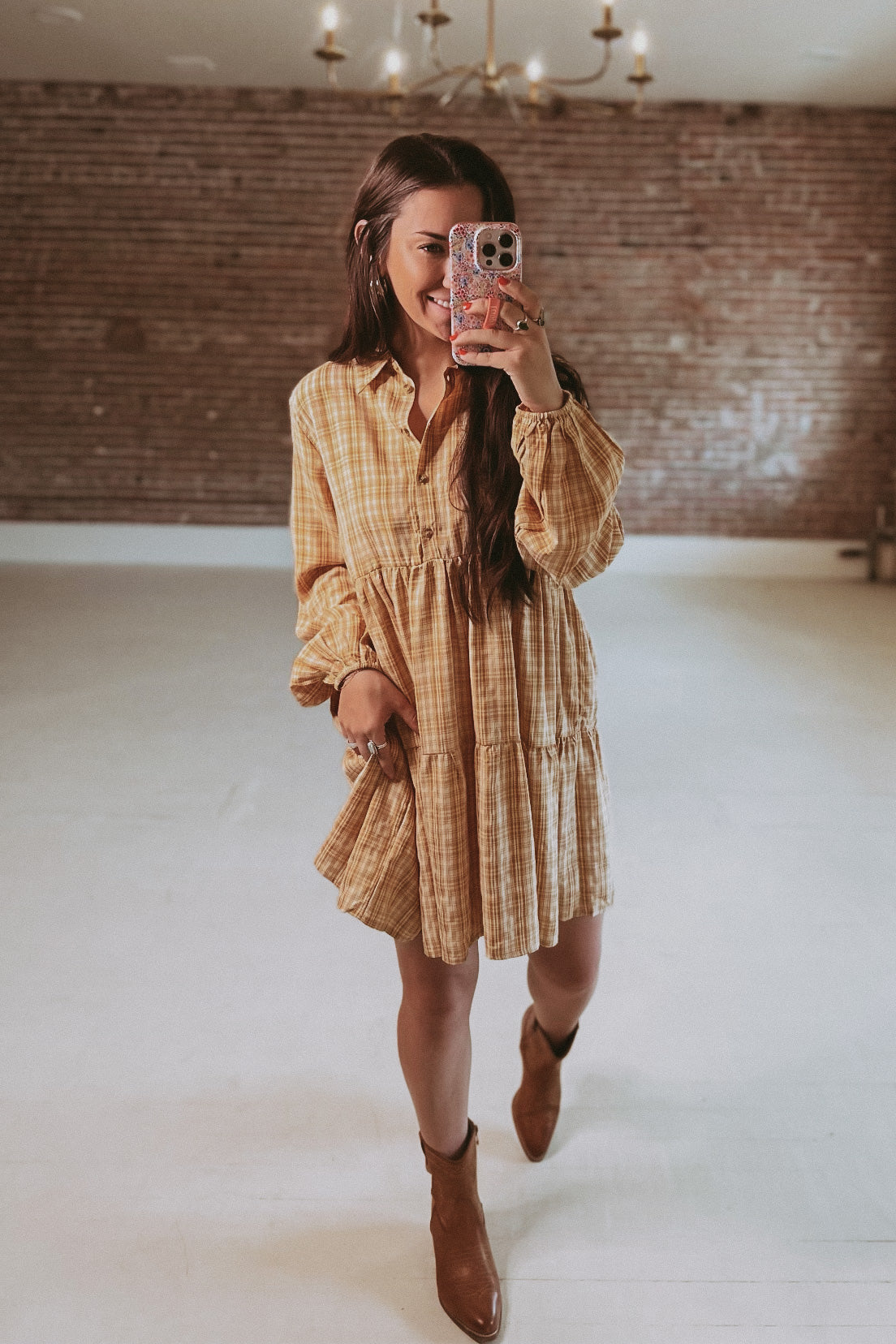 Plaid Harvest Tiered Dress