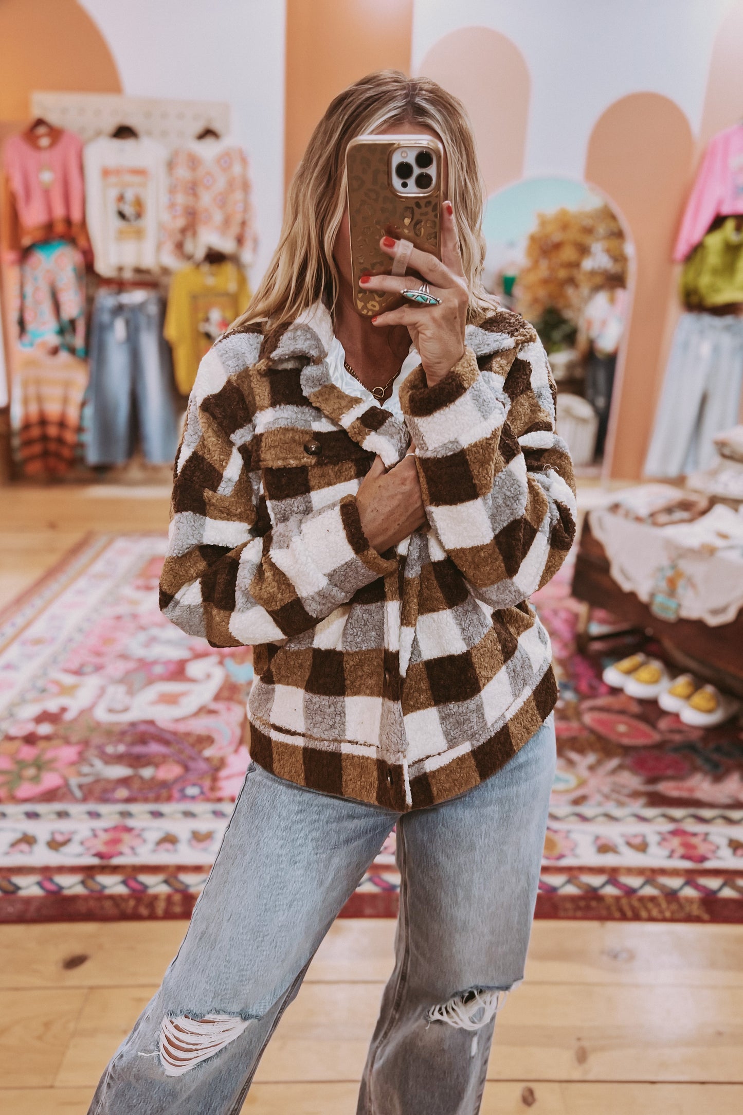 Willow Checkered Teddy Jacket