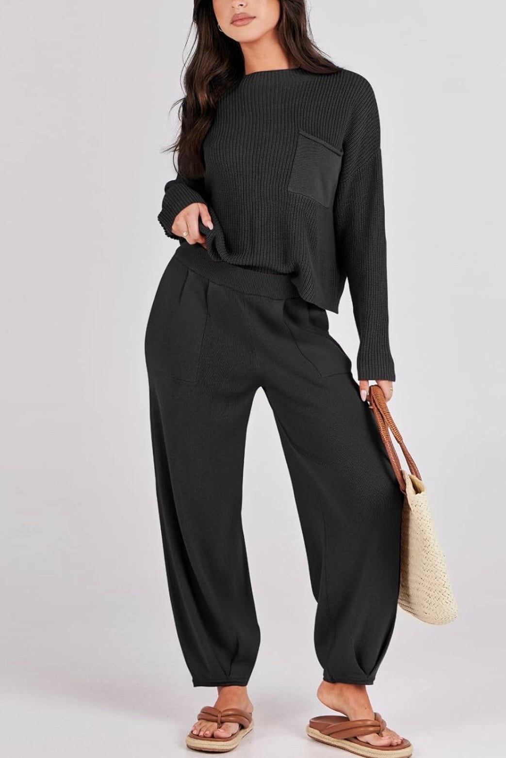 Knit Top and Joggers Set
