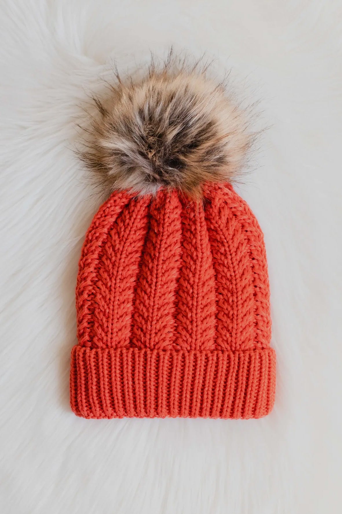 Cable Knit Pom Hat