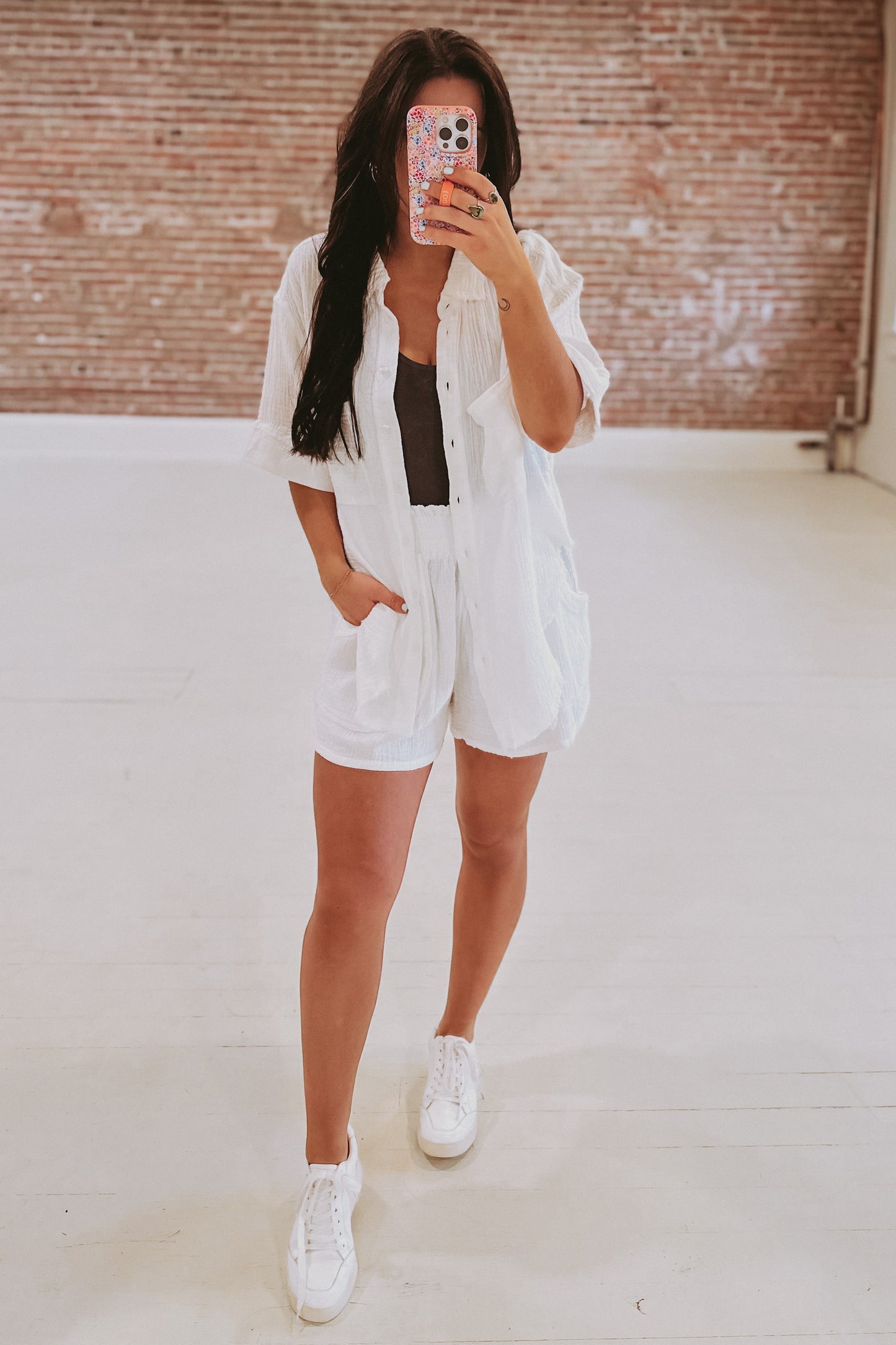 Smocked Waist Gauze Shorts