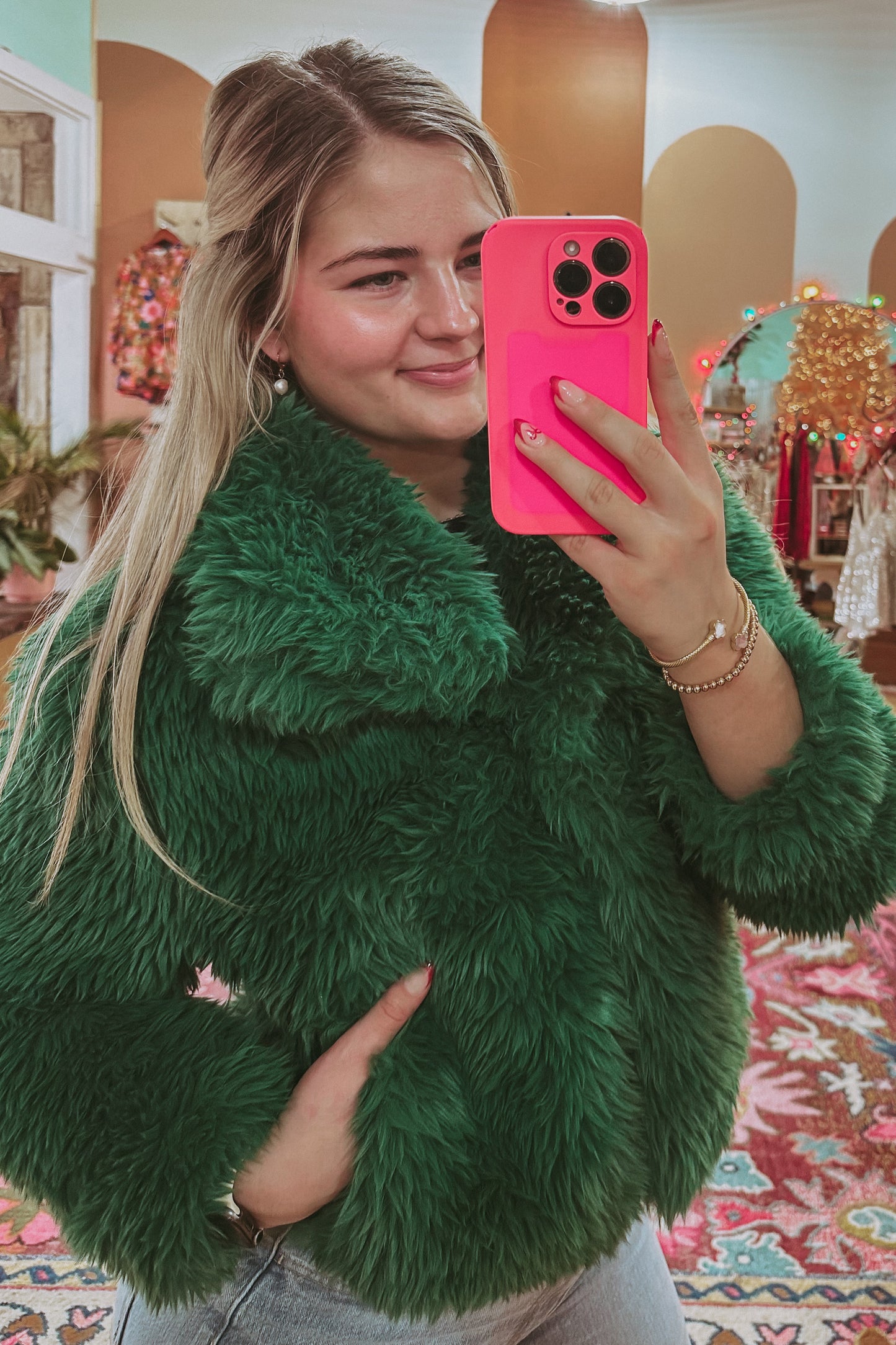 Green Girl Faux Fur Jacket