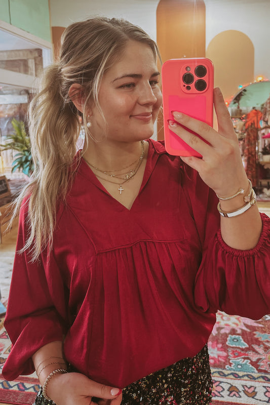 Hot Gossip Satin Blouse