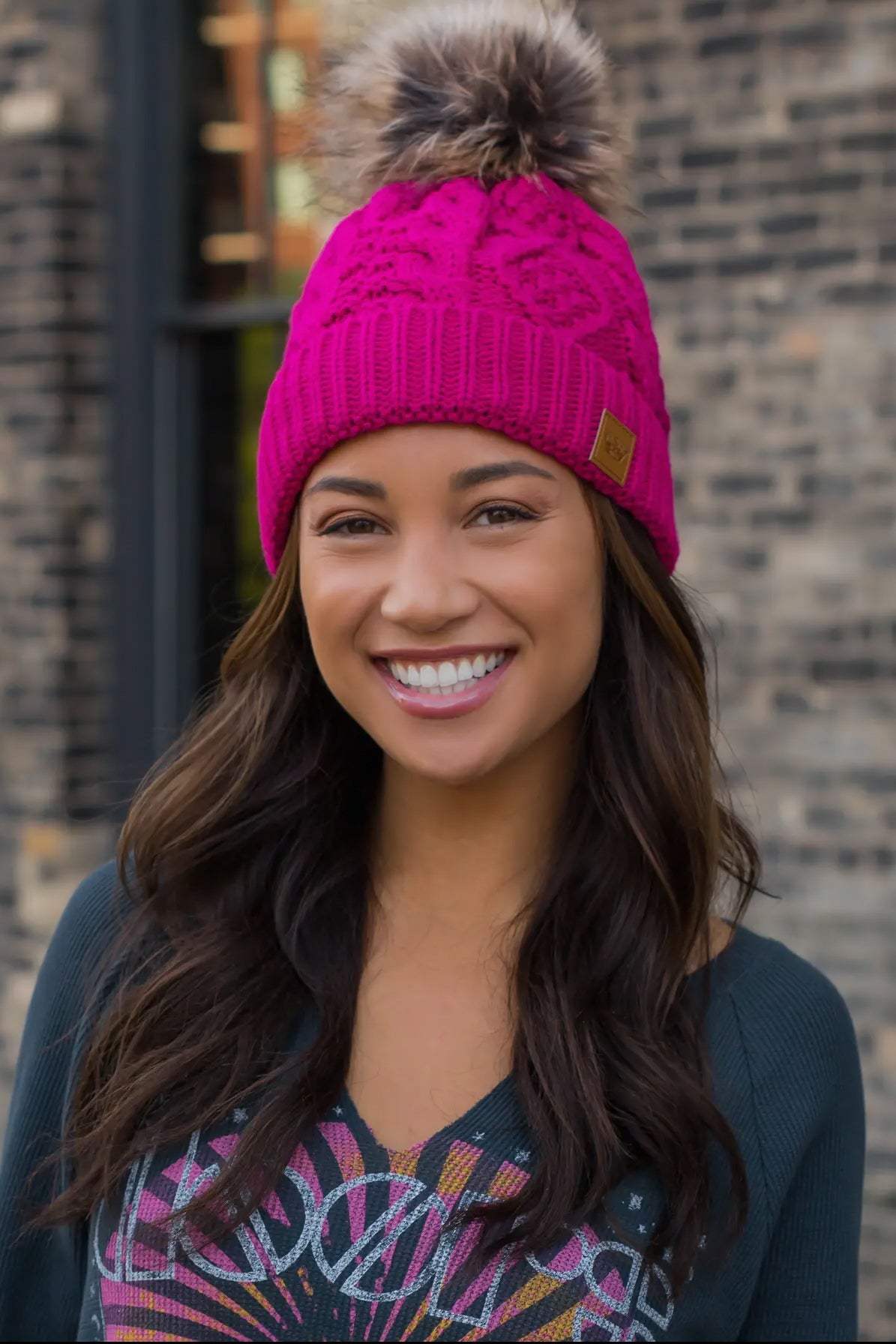 Cable Knit Pom Hat