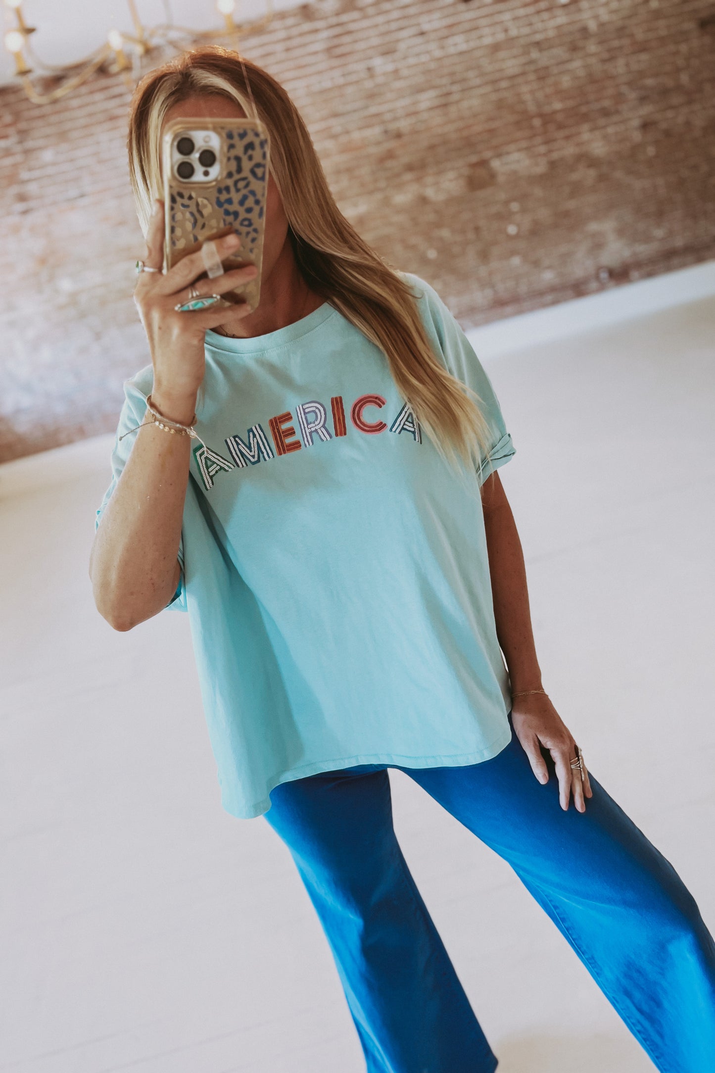 Sequin AMERICA Boxy Top