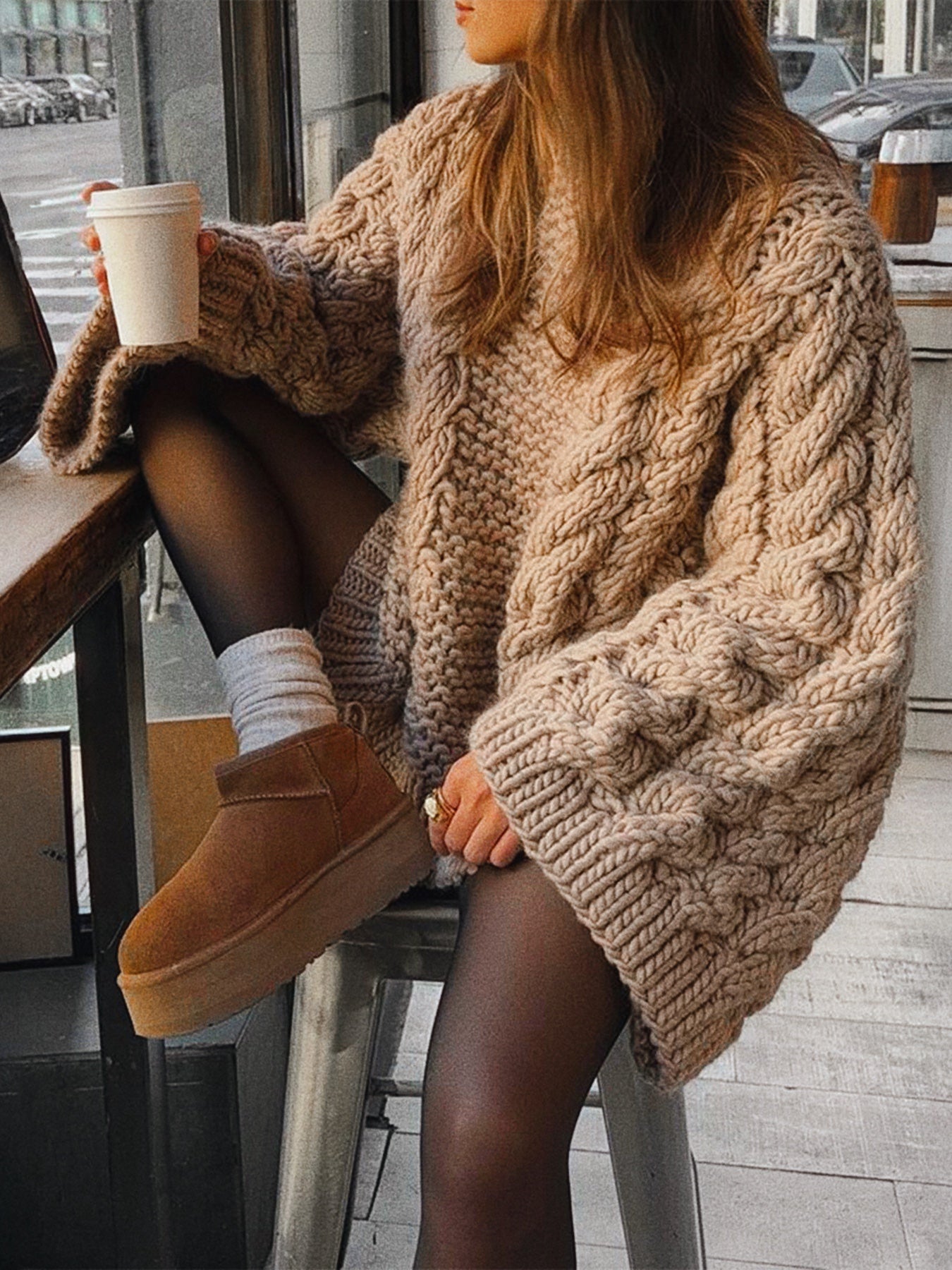 Coffeehouse Cozy Knit Sweater