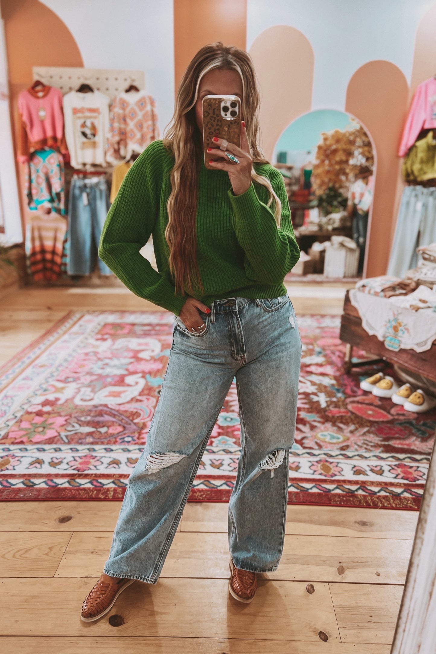 Simple Style Knit Crewneck Sweater