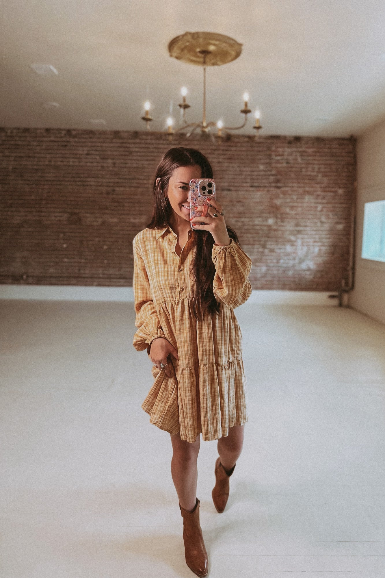 Plaid Harvest Tiered Dress