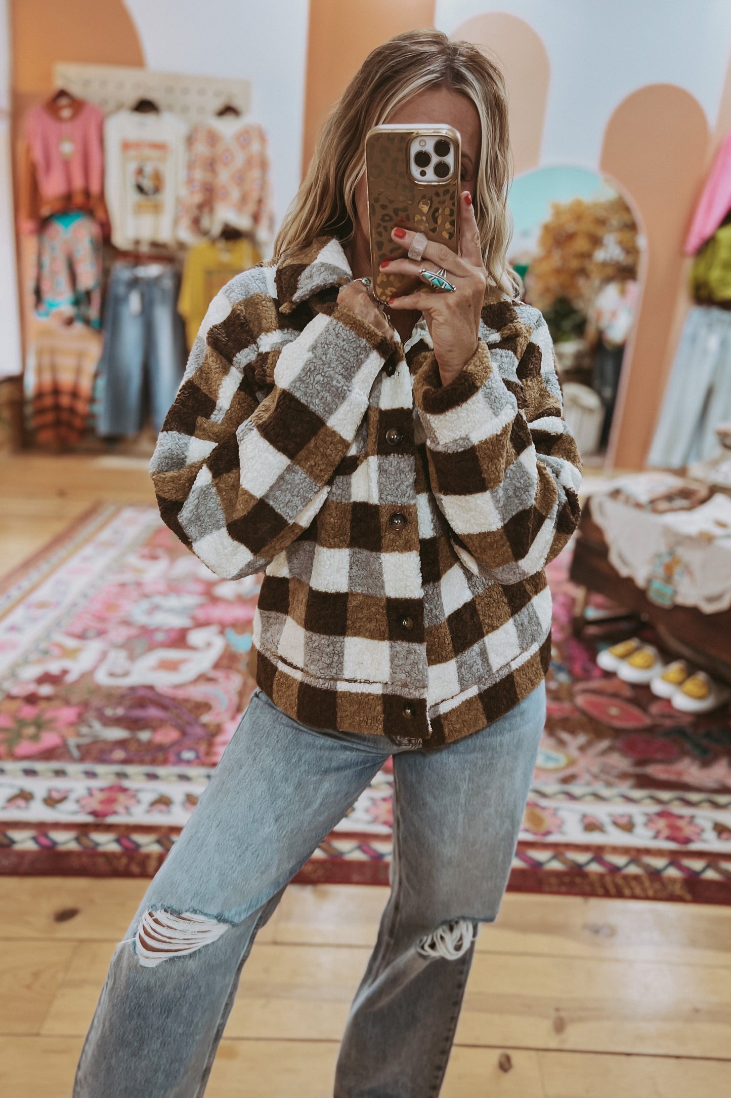 Willow Checkered Teddy Jacket