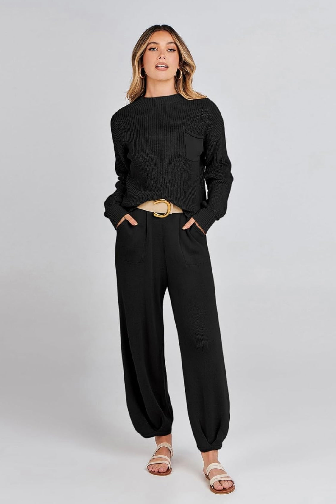 Knit Top and Joggers Set