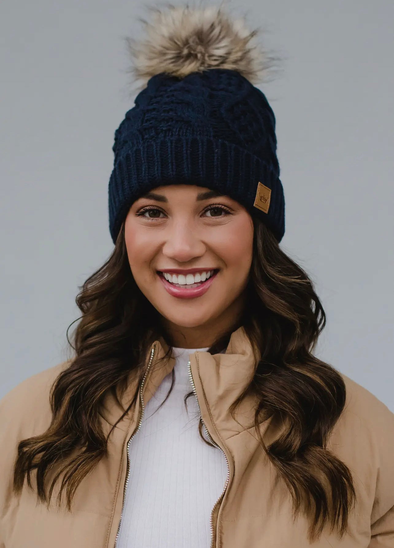 Cable Knit Pom Hat