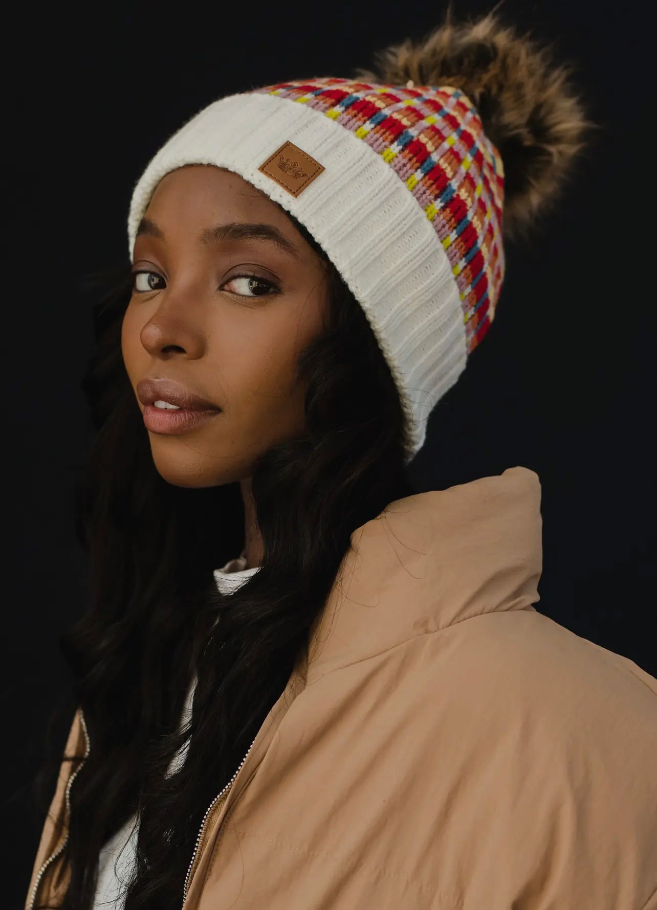 Multicolor Pom Beanie